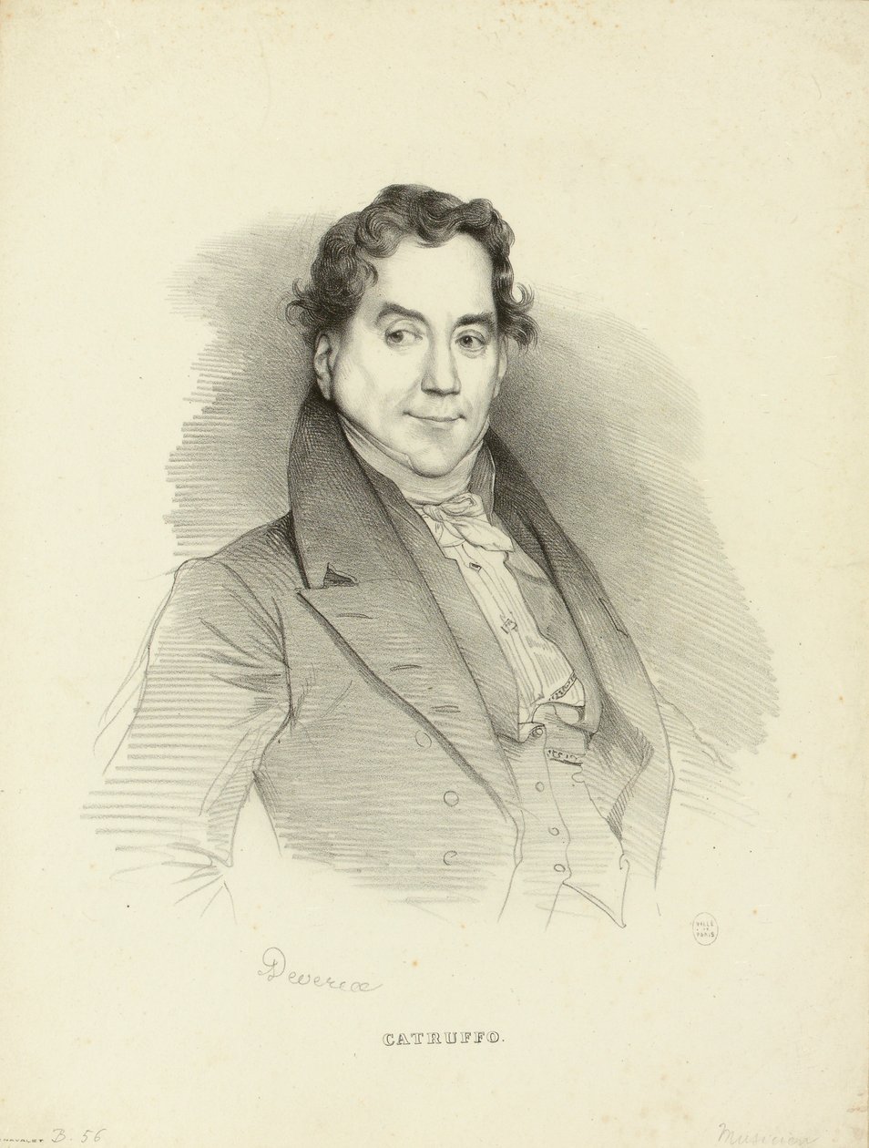 Portrett av sangeren og komponisten Gioseffo Catrufo 1771-1851, 1830. av Achille Devéria