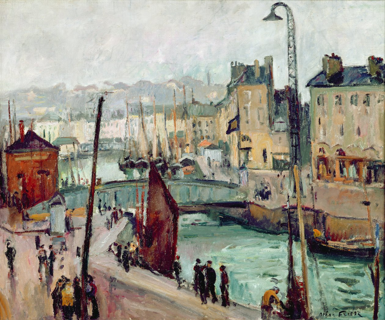 Le Havre, Bassin du Roy (olje på lerret) av Achille Emile Othon Friesz