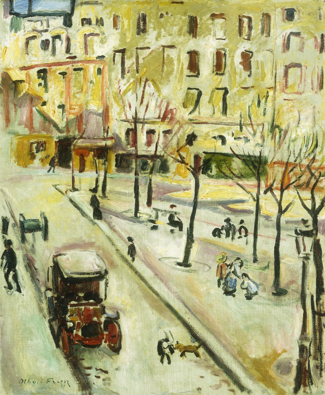 Paris Street Scene; Scene de rue, Paris av Achille Emile Othon Friesz
