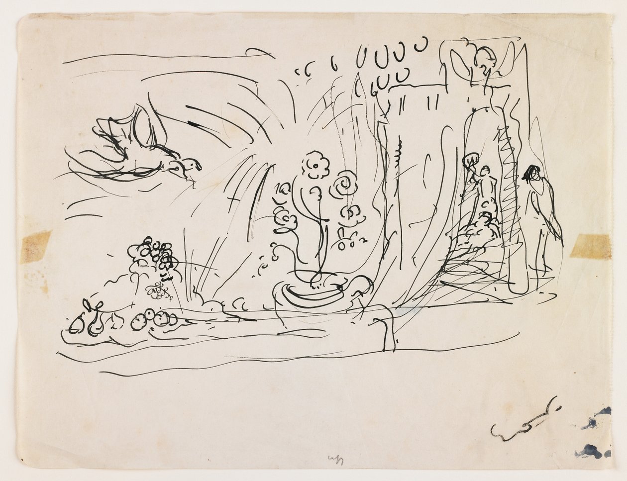 Stilleben med blomster (penn og svart blekk) av Achille Emile Othon Friesz