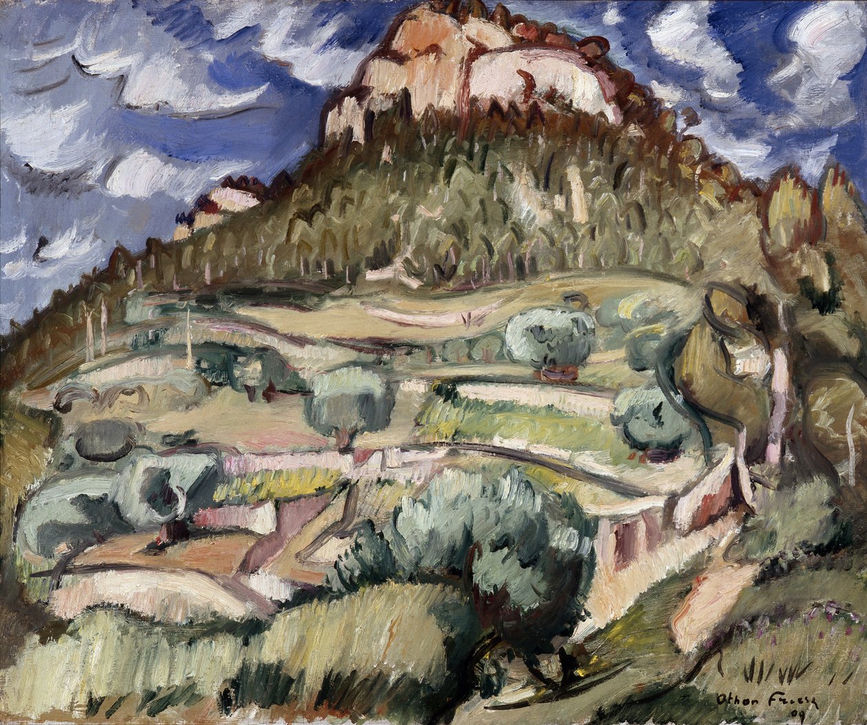 Baou du Redon a Cassis. Maleri av Achille-Emile (Achille Emile) Othon Friesz (1879-1949) av Achille Emile Othon Friesz