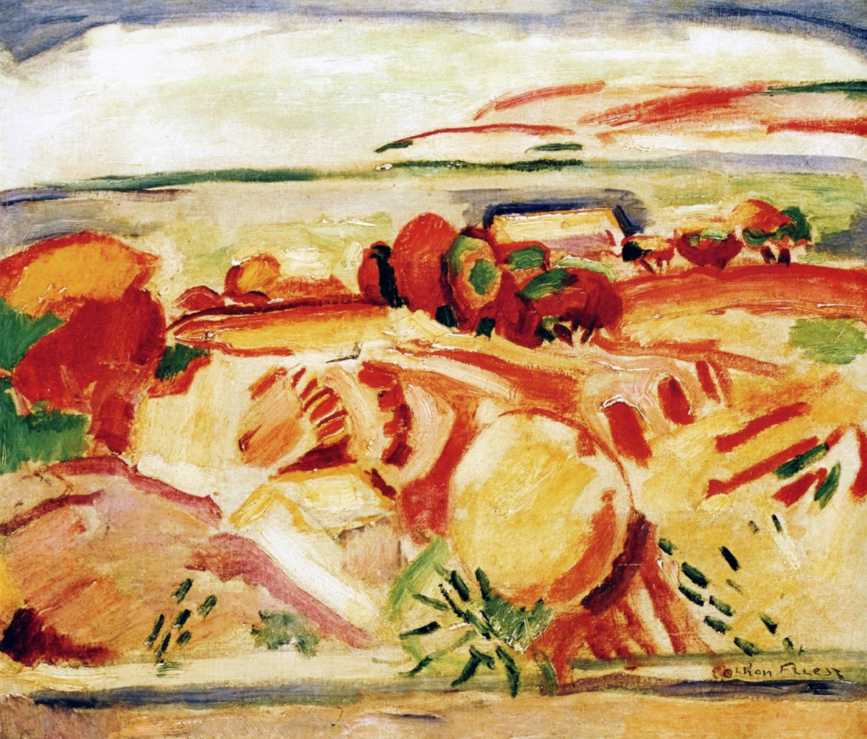 The Bay of Cassis, Frankrike, ca. 1906 (olje på lerret) av Achille Emile Othon Friesz