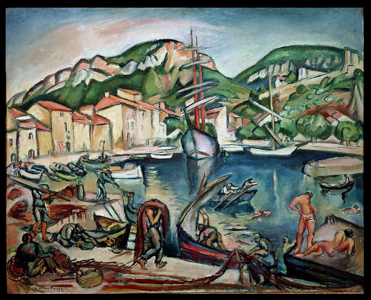 The Port of Ciotat (olje på lerret) av Achille Emile Othon Friesz