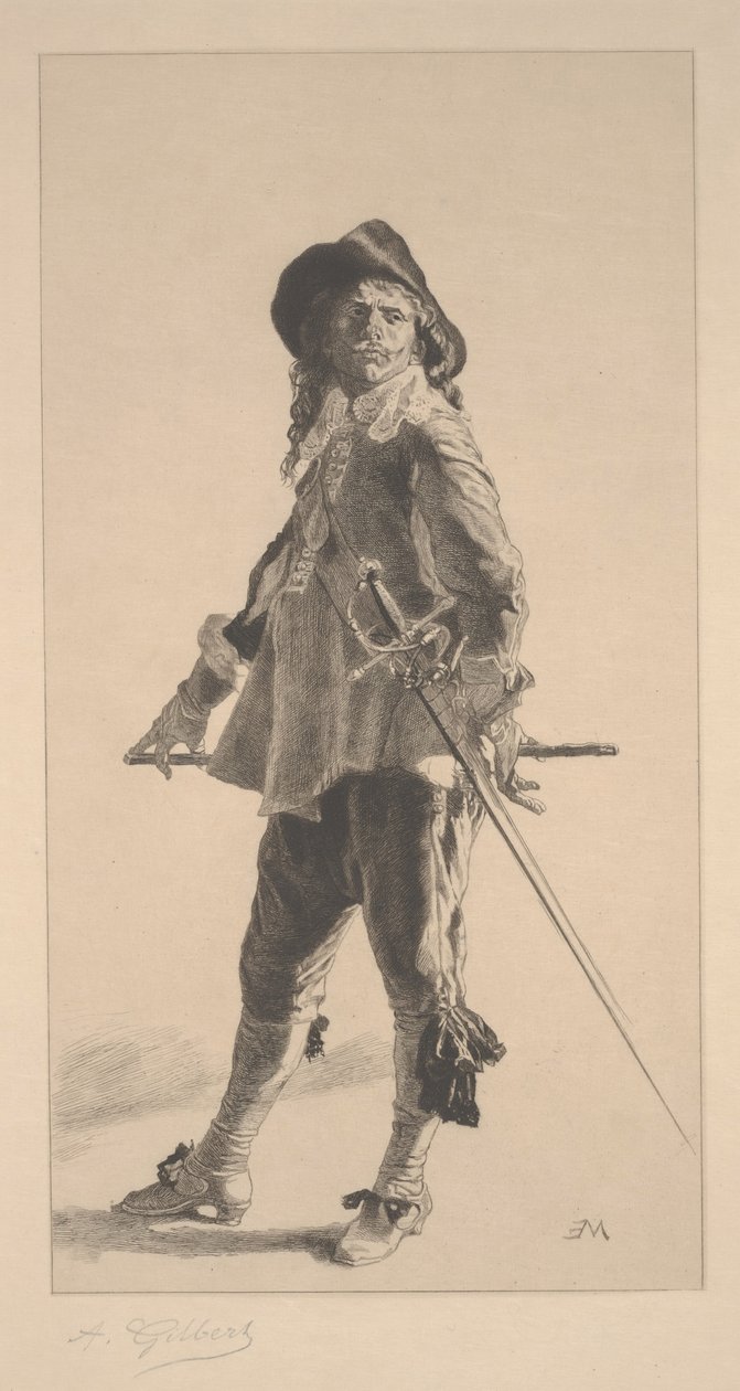 The Duelist, trykk laget av Jean ?Louis ?Ernest Meissonier av Achille Isidore Gilbert
