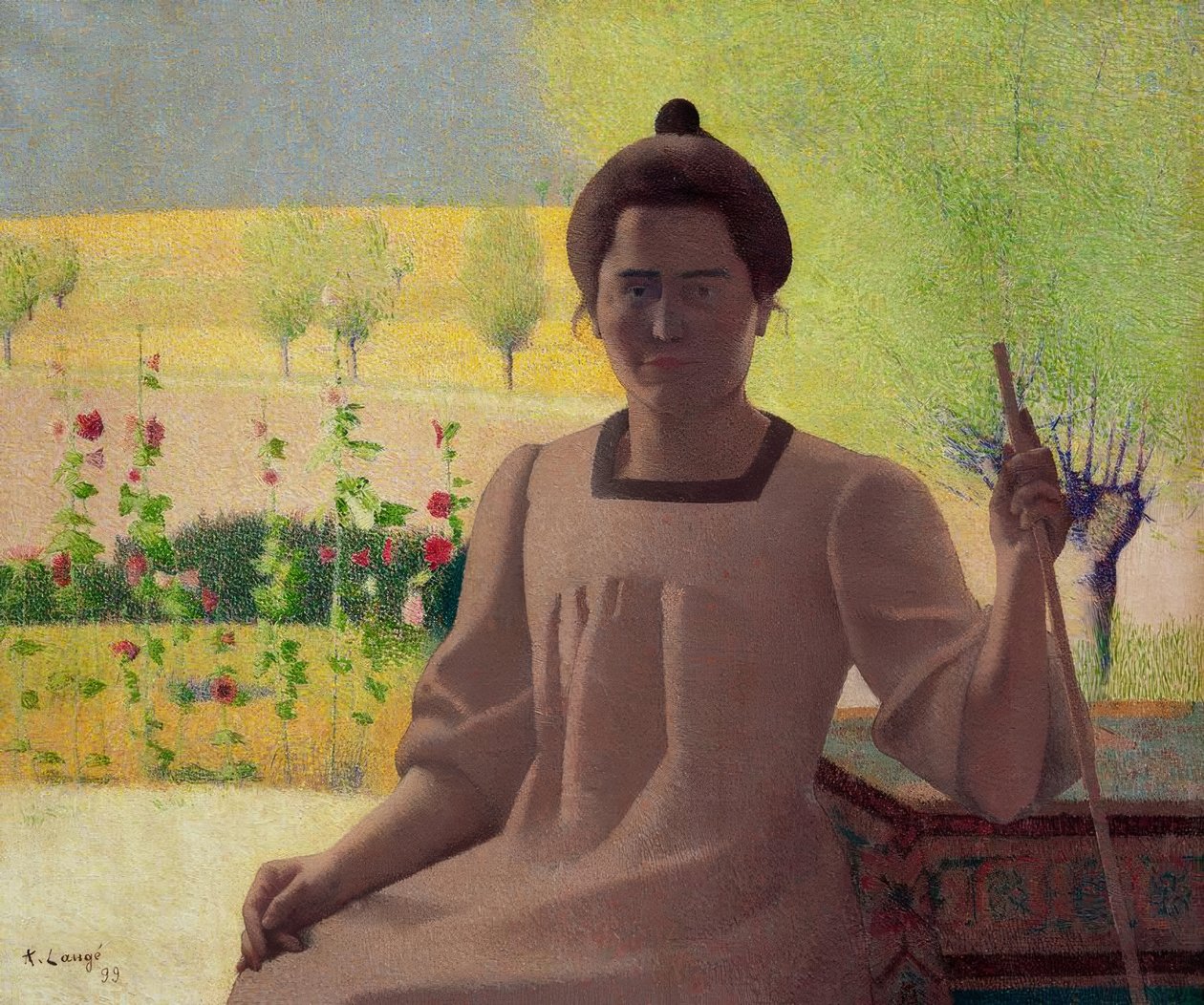 Contrejour - Portrett av kunstnerens kone av Achille Lauge