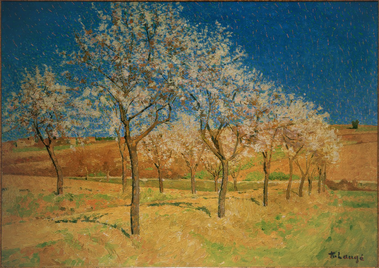 Landskap med blomstrende trær av Achille Lauge