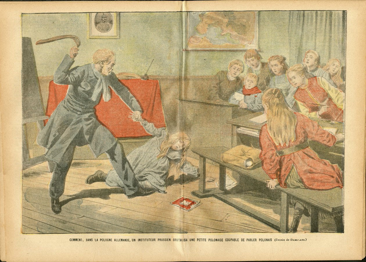 Illustrasjon av Achille Lemot (1846-1909) i Le Pelerin, 02/12/06 - Undervisning, Polen, straff - lærer av Achille Lemot