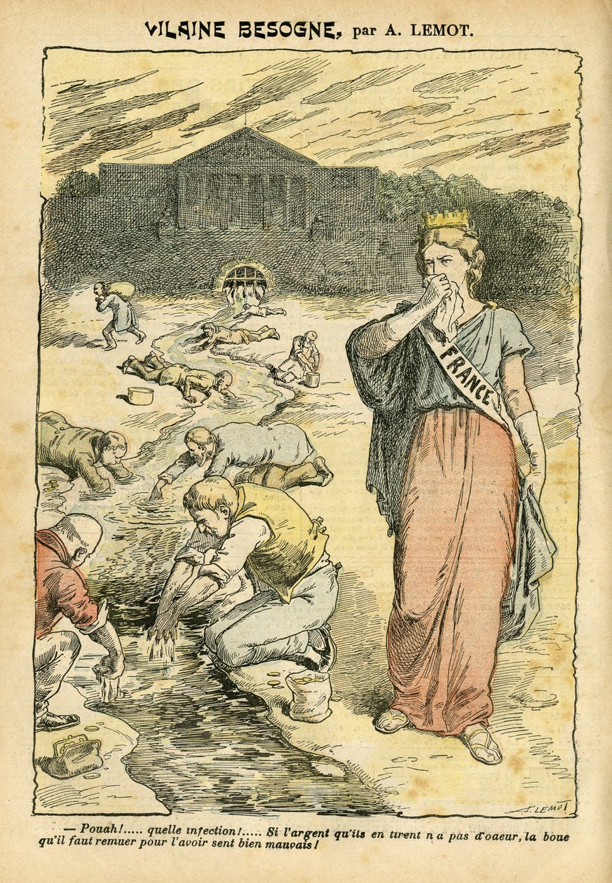 Illustrasjon av Achille Lemot (1846-1909) i Le Pelerin, 26/06/04 - Vilaine-arbeid - Republicain Republique, Religion Faith, Silver, Chamber of Deputes Hemicycle, Bloc des gauche - Marianne, Frankrike (Allegorie de) - Vask/vaskeri av Achille Lemot