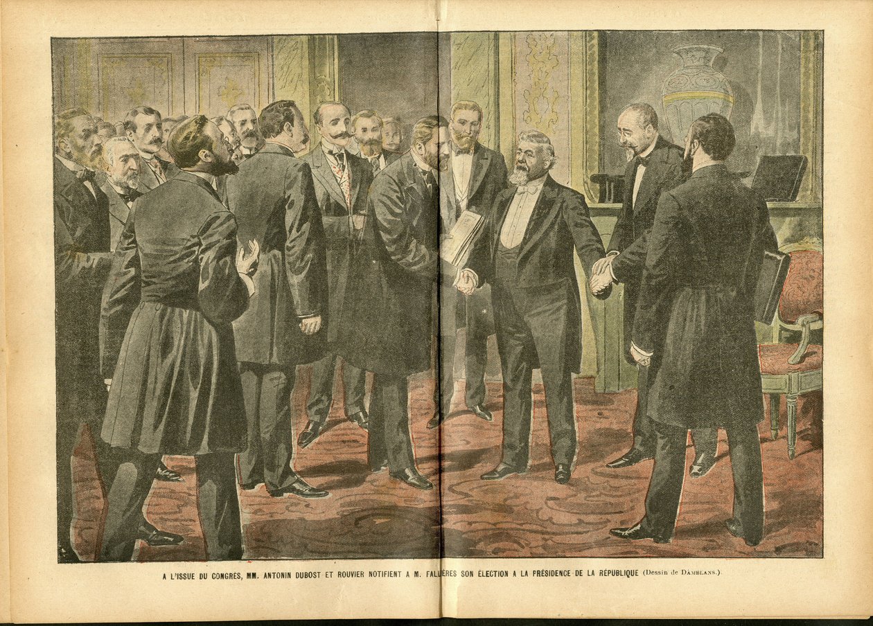 Illustrasjon av Achille Lemot (1846-1909) i Le Pelerin, 28/01/06 - Valg, republikkens president - Fallieres Armand (1841-1931) av Achille Lemot