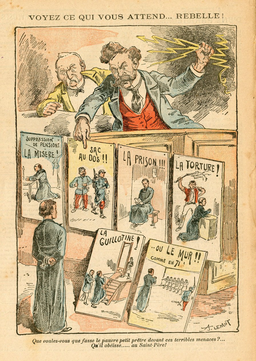 Le Pelerin, satirisk i farger av Achille Lemot