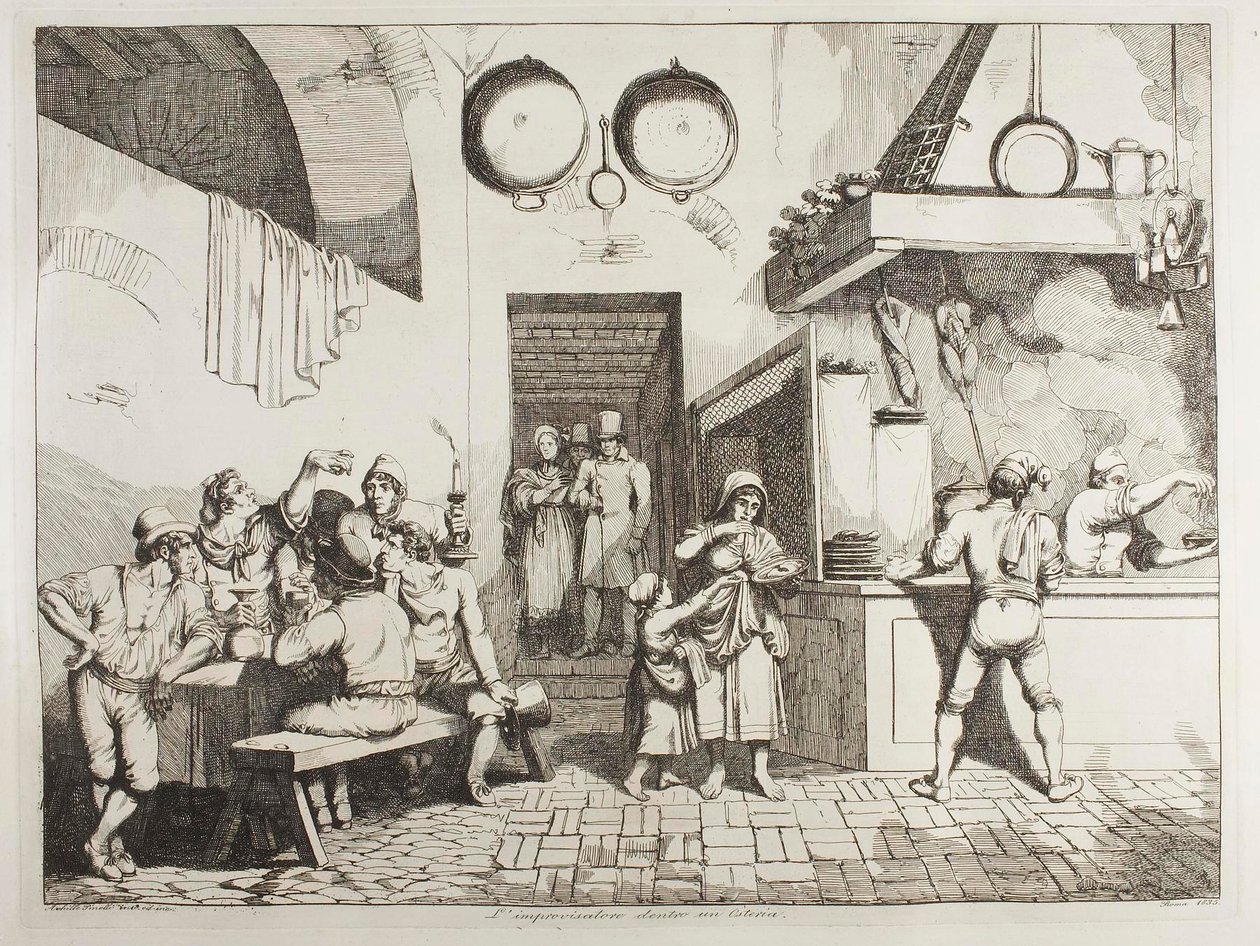 Improvisatoren i en osteria av Achille Pinelli