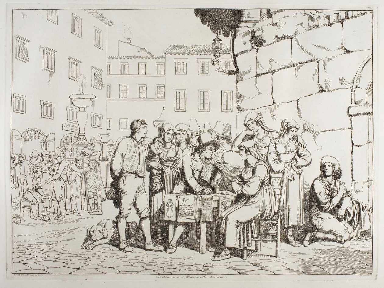 Forfatteren på Piazza Montanara av Achille Pinelli