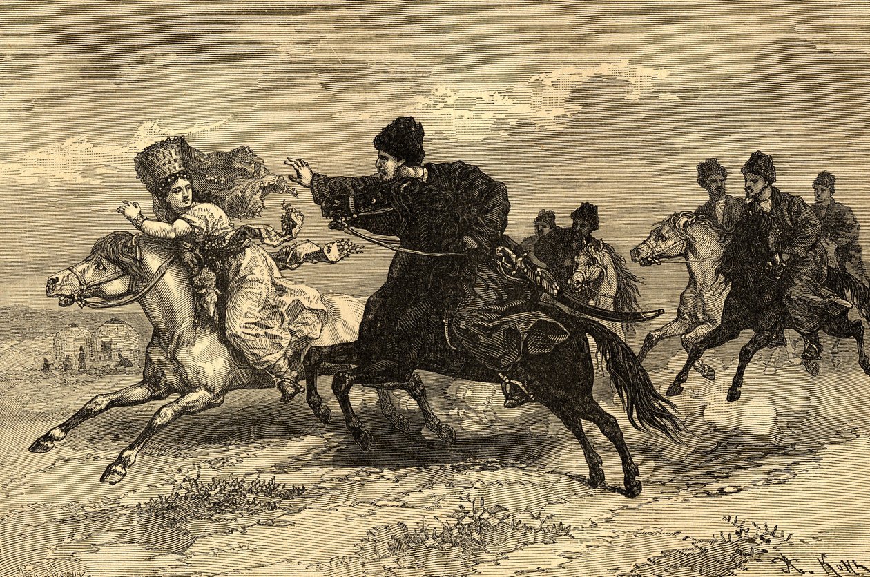 Gravering i "The Peoples of the Earth" 1890 (gravering) av Achille Sirouy