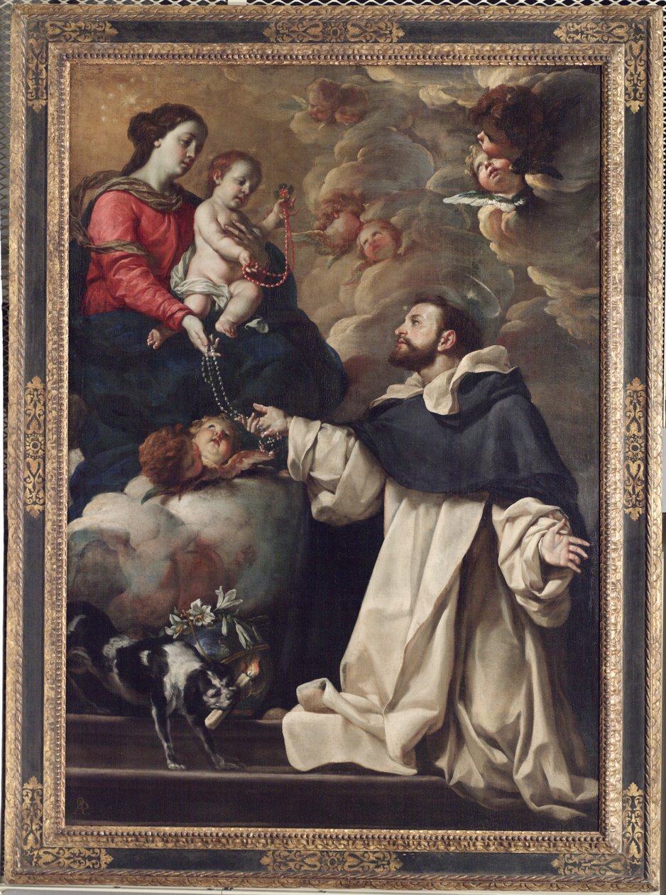The Virgin Presenting the Rosary to Saint Dominic, c.1679 - 88 (oil on canvas)   1175247   no       norwegian Successfully Translated  Original: The Martyrdom of Saint Catherine, c. 14971499. Translat: The Martyrdom of Saint Catherine, c. 14971499. 1200621 av Acsilso Antonio de Palomino