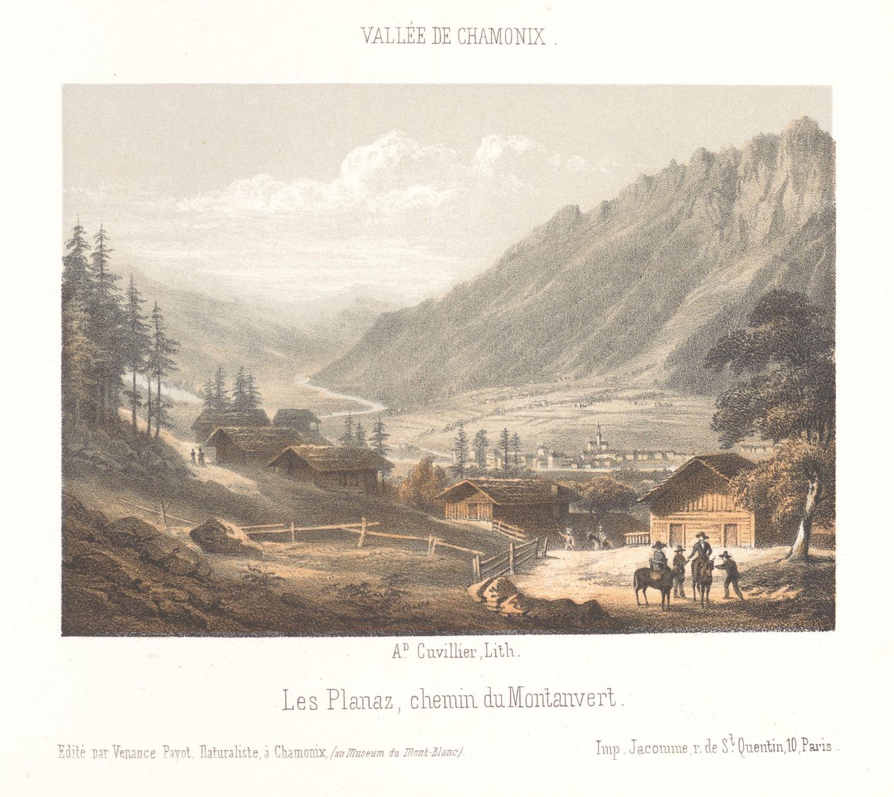 Utsikt over fjellovergangen Col de Balme Col de Balme (tittel på objekt) Minne om Chamonix-Mont-Blanc (serietittel) Museum du Mont-Blanc (serietittel på objekt) av Ad. Cuvillier