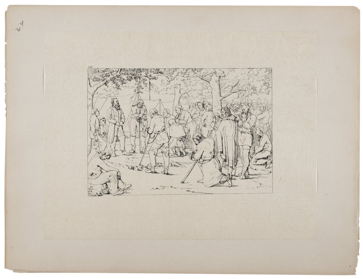 Bønn i Stonewall Jacksons telt, ca. 1880-90 av Adalbert John Volck