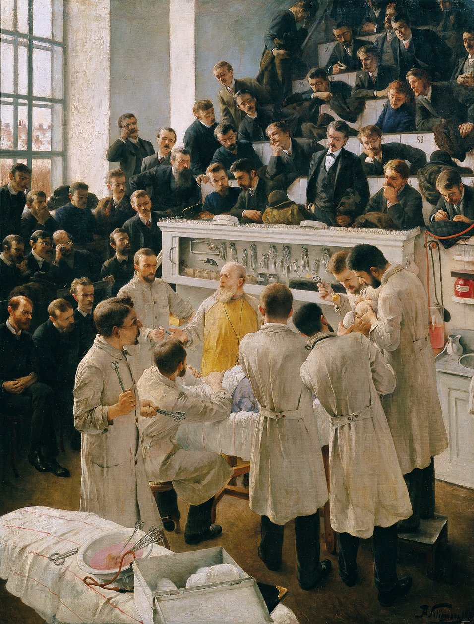 Billroths forelesningssal i Vienna General Hospital av Adalbert Franz Seligmann