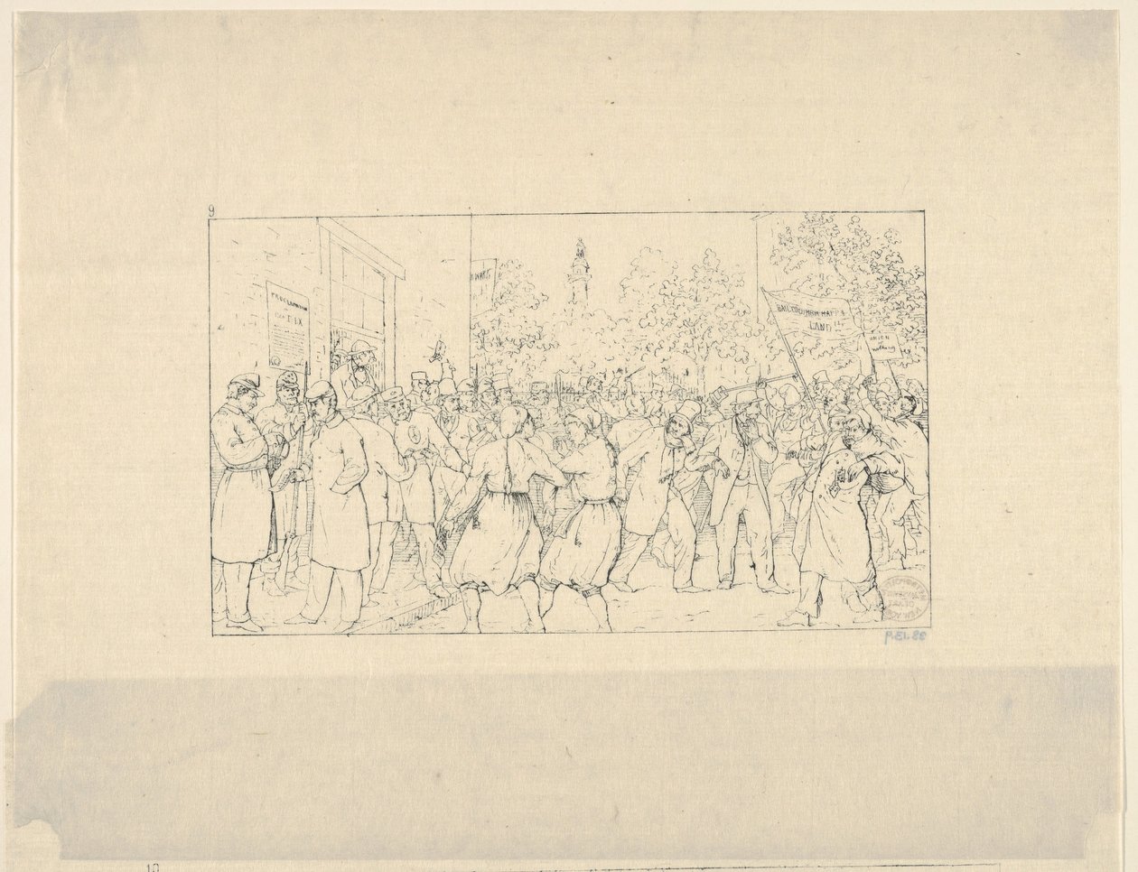 Valg i Baltimore, november, 1862 fra Confederate War Etchings, 1861-63. av Adalbert John Volck