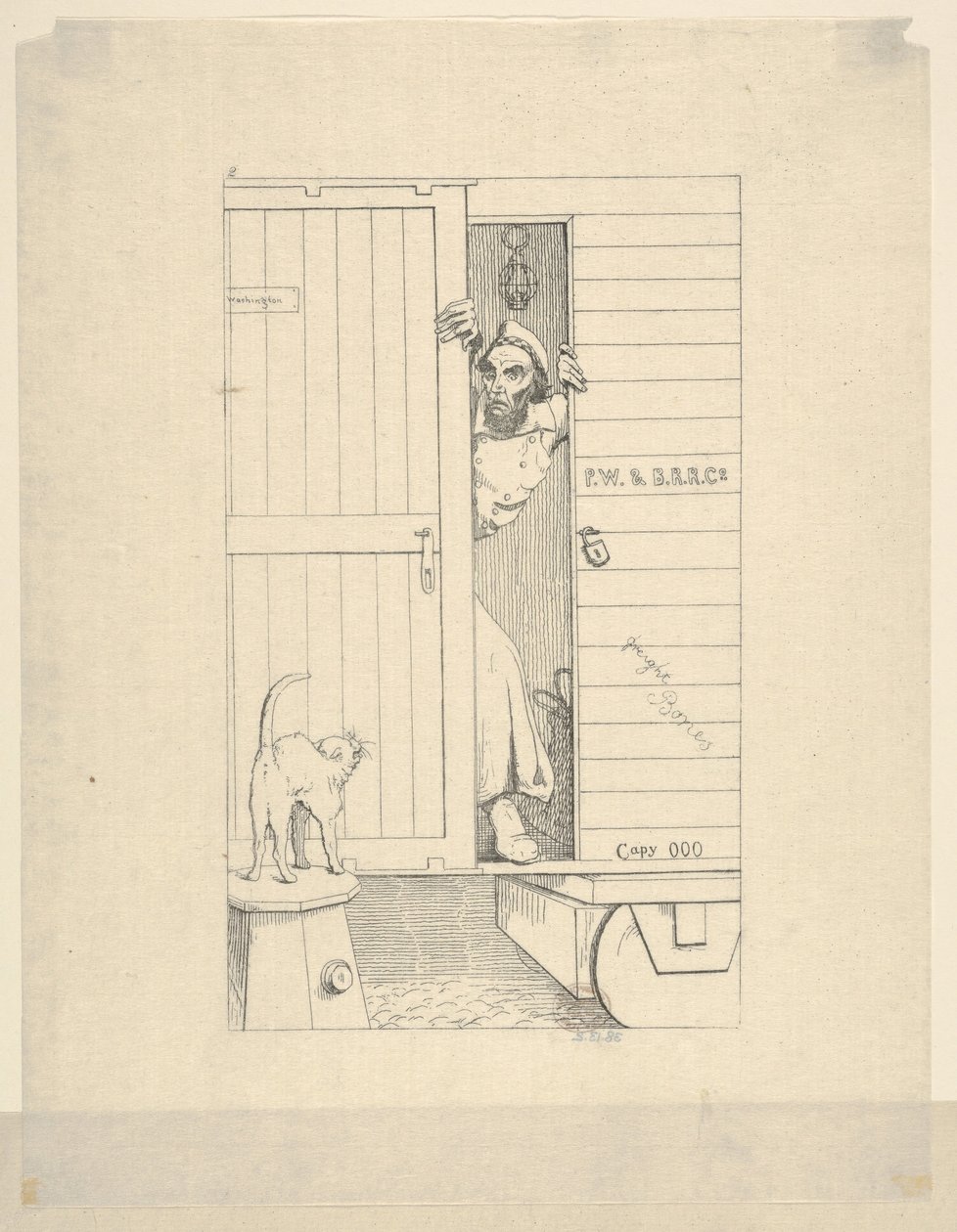 Passasje gjennom Baltimore fra Confederate War Etchings, 1861-63. av Adalbert John Volck