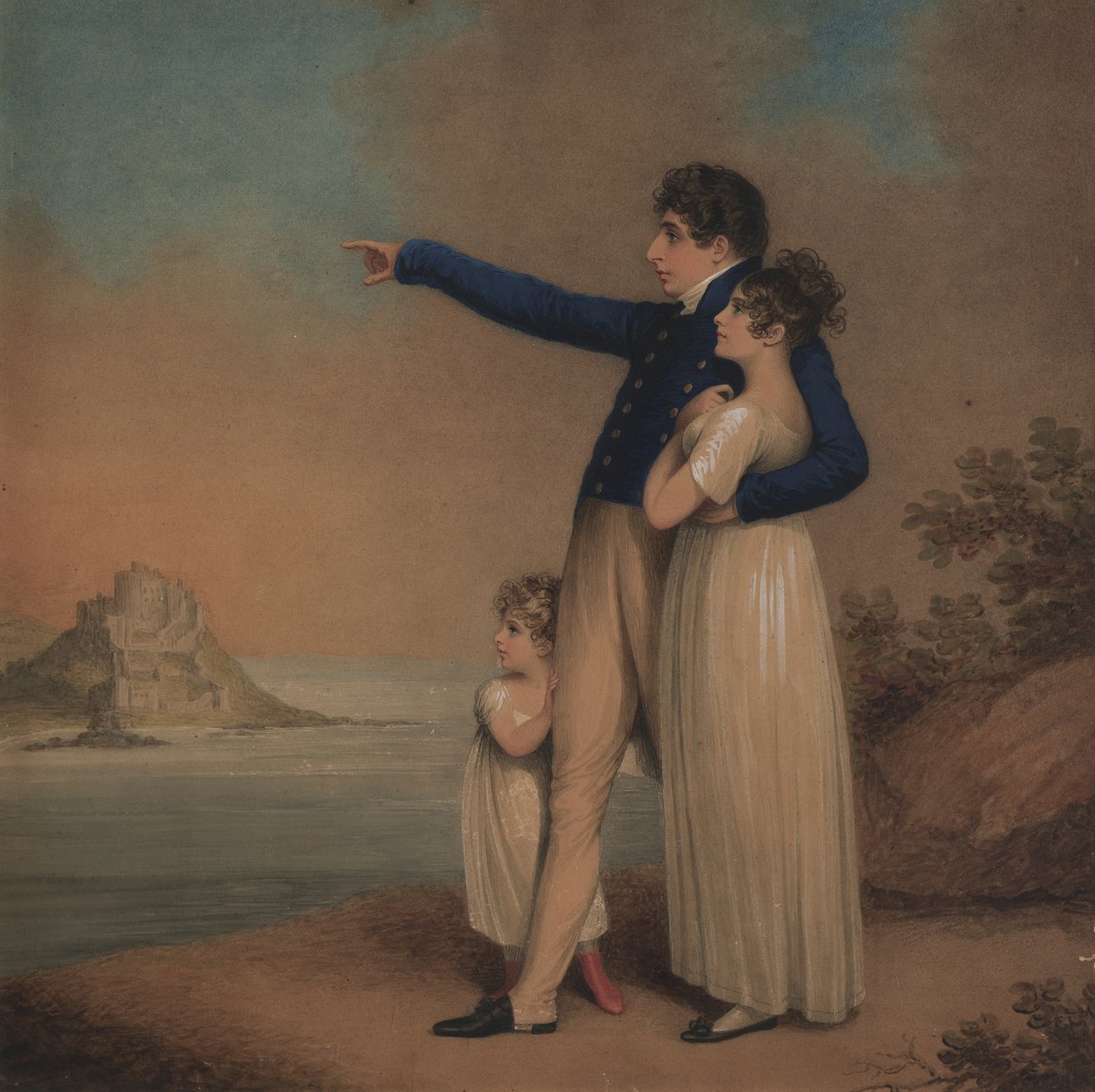 Robert Southey og hans datter[er], 1824 av Adam Buck