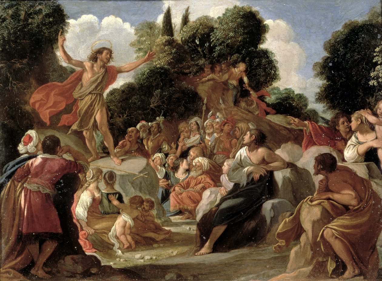 Døperen Johannes forkynner (panel) av Adam Elsheimer