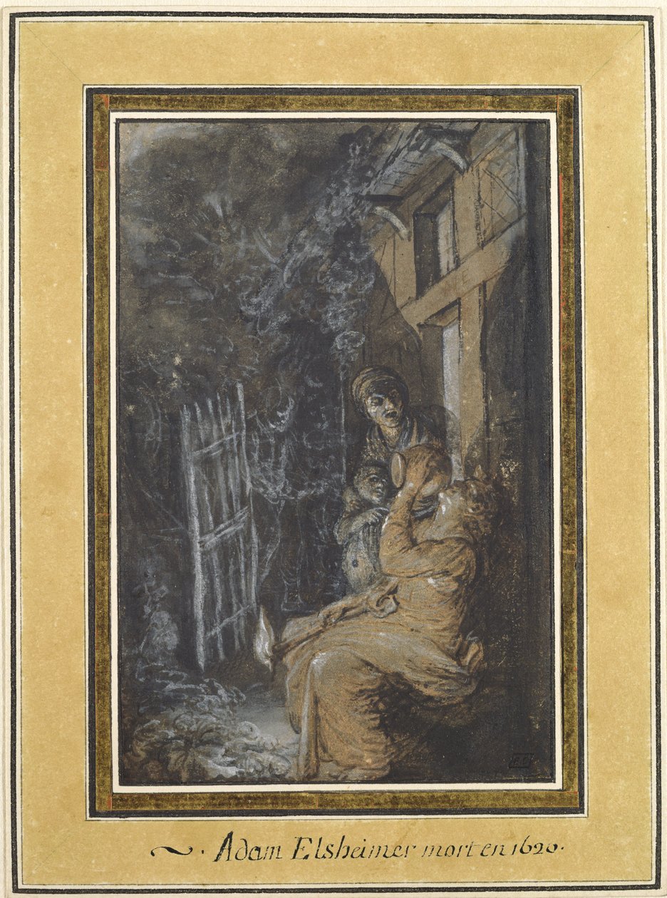 The Mocking of Ceres (gouache på grått papir) av Adam Elsheimer