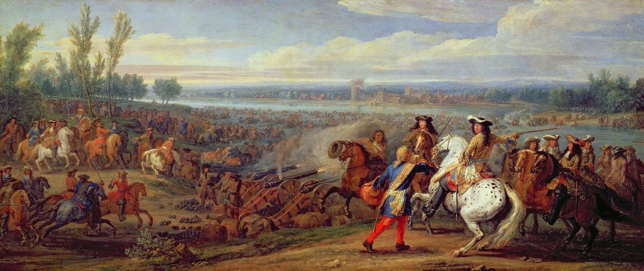 The Crossing of the Rhine, 12. juni 1672 av Adam Frans van der Meulen