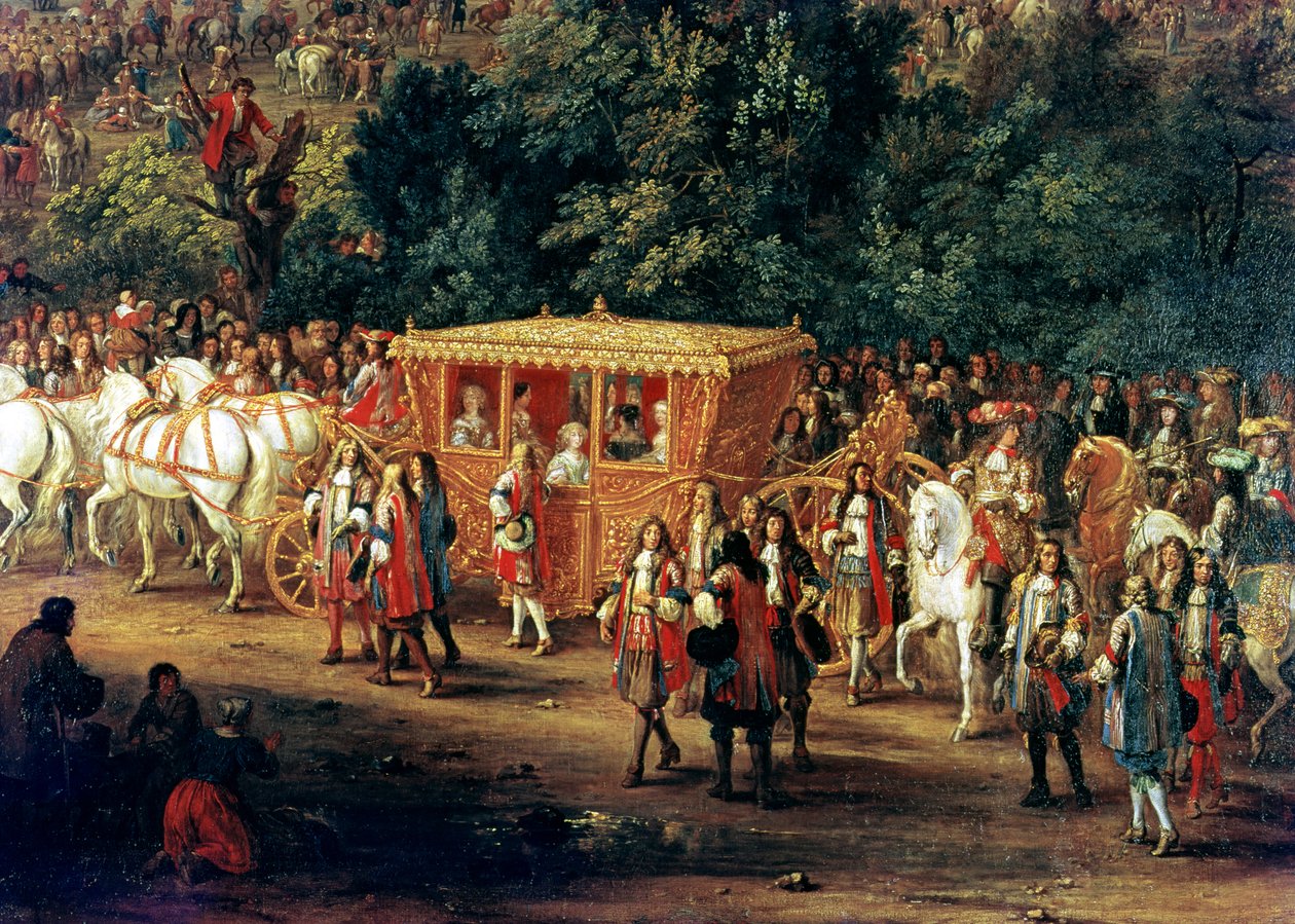 Louis XIVs (1638-1715) og Maria Theresias (1638-83) inntog i Arras, 30. juli 1667 (detaljer) av Adam Frans van der Meulen