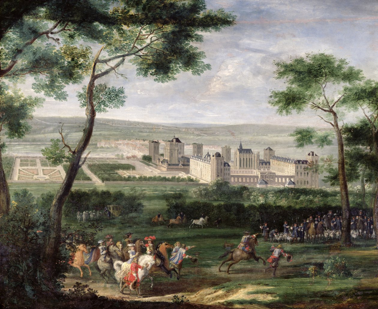 Utsikt over Chateau de Vincennes, ca. 1665 av Adam Frans van der Meulen