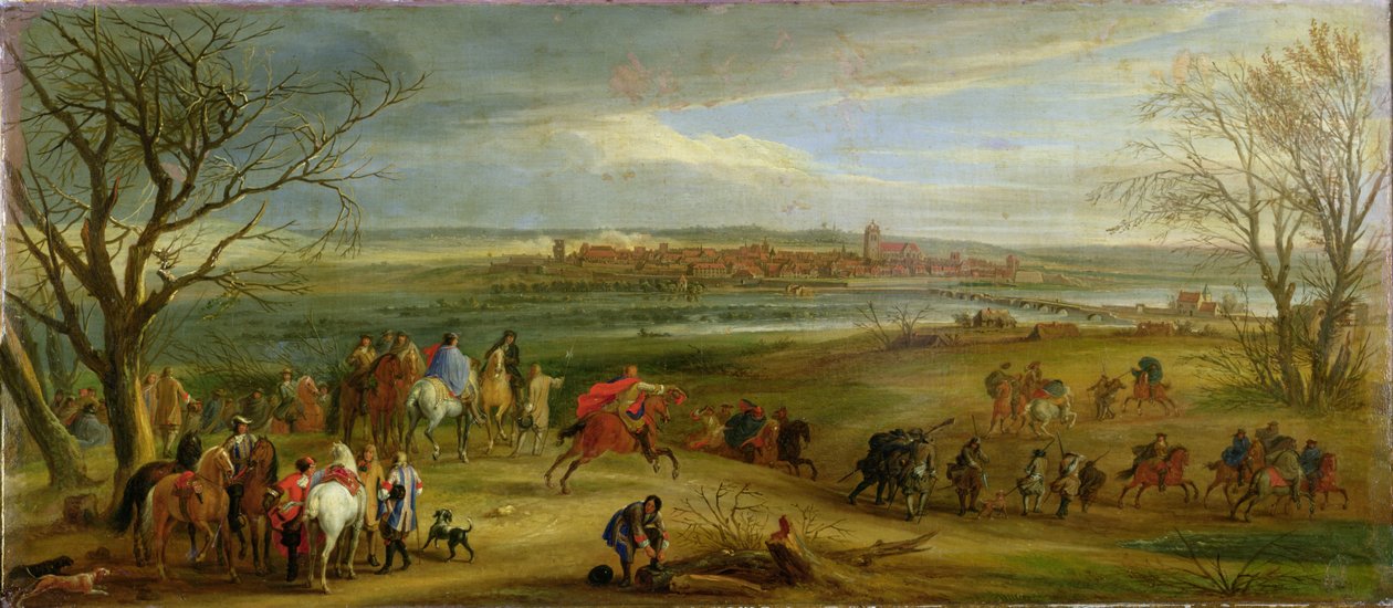 Utsikt over beleiringen av Dole, 14. februar 1668, etter 1668 av Adam Frans van der Meulen