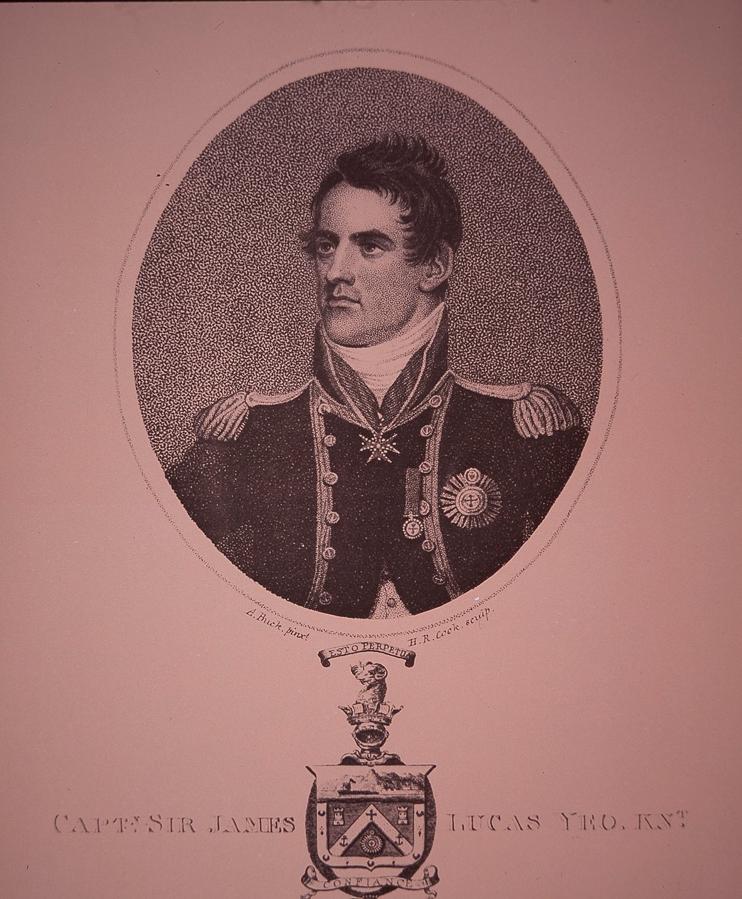 Sir James Lucas Yeo (gravering) av Adam (after) Buck