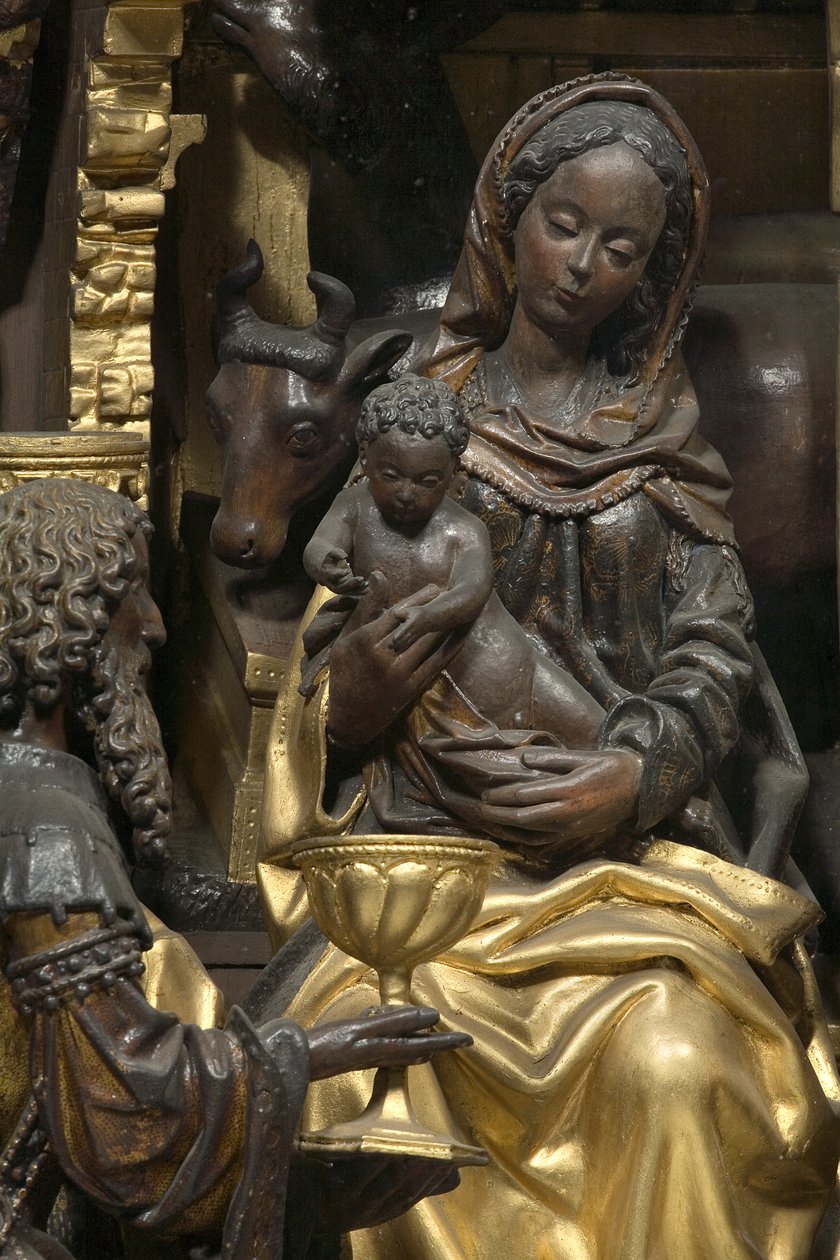 Tilbedelse av magi, detalj av Adam (school of) Kraft