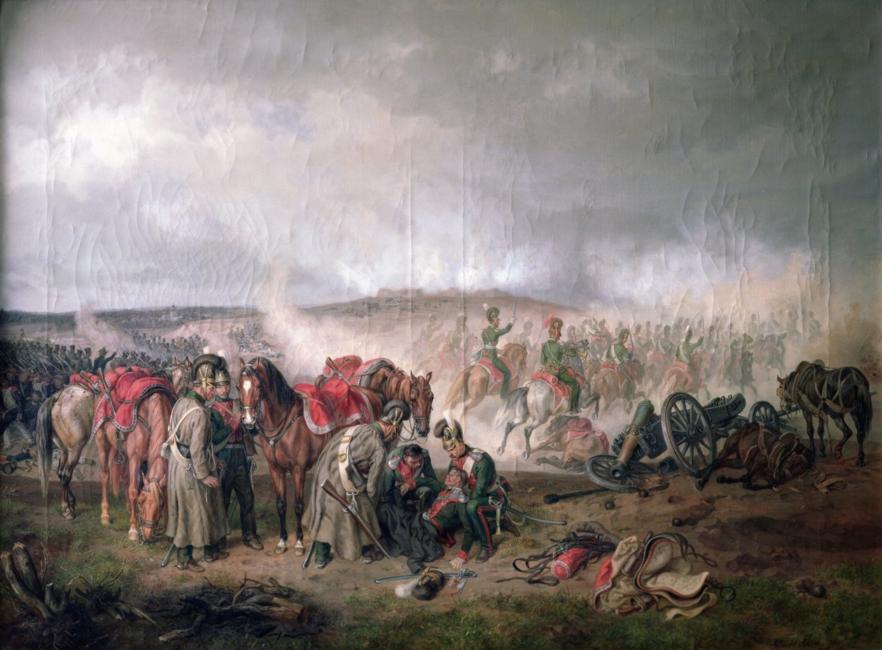Grev Seinsheims død i slaget ved Borodino i 1812, 1862 av Adam Albrecht