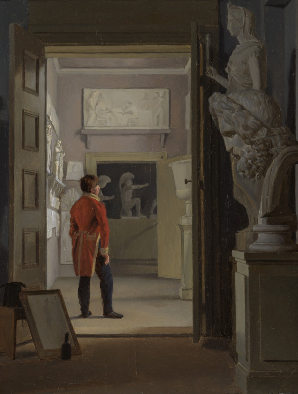 Antikvitetshallen på Charlottenborg slott, København, 1830. av Adam August Müller
