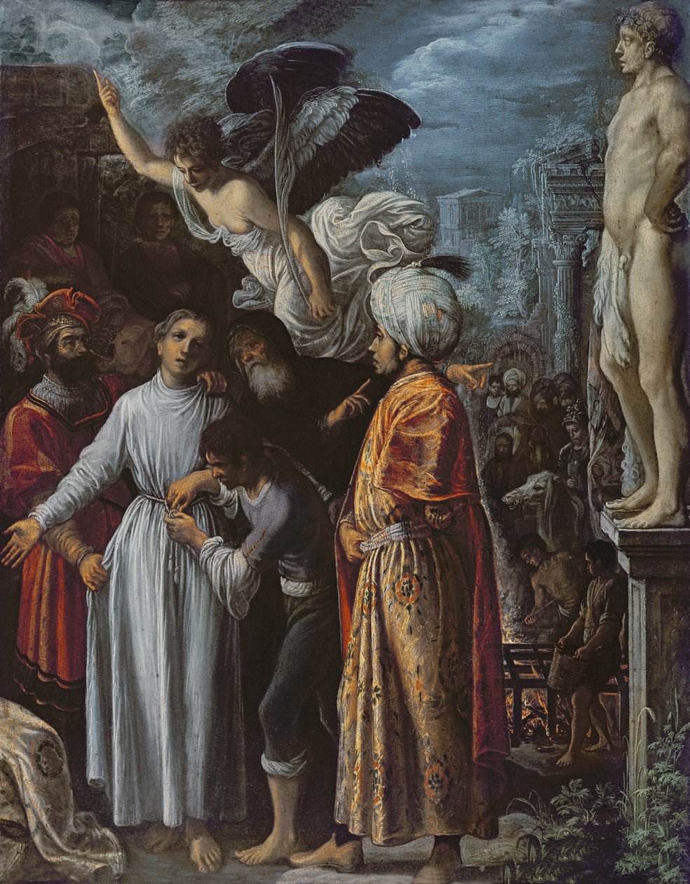 Saint Lawrence forberedte seg på martyrium, ca. 1600-1 av Adam Elsheimer