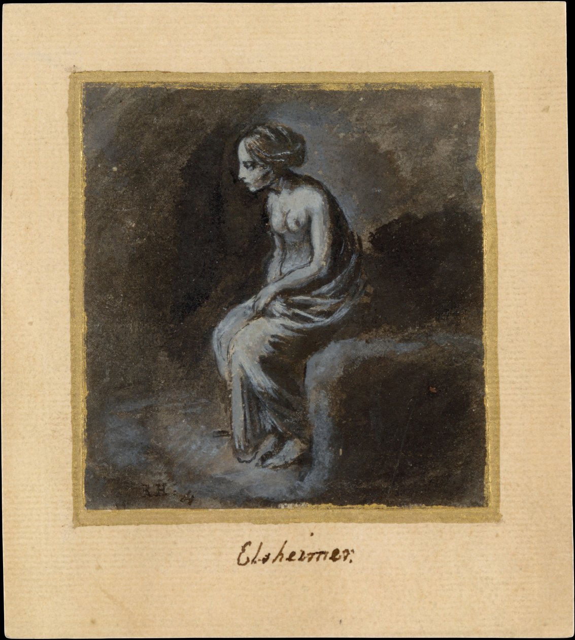 Sittende ung kvinne, sent på 1500-tallet - begynnelsen av 1600-tallet. av Adam Elsheimer