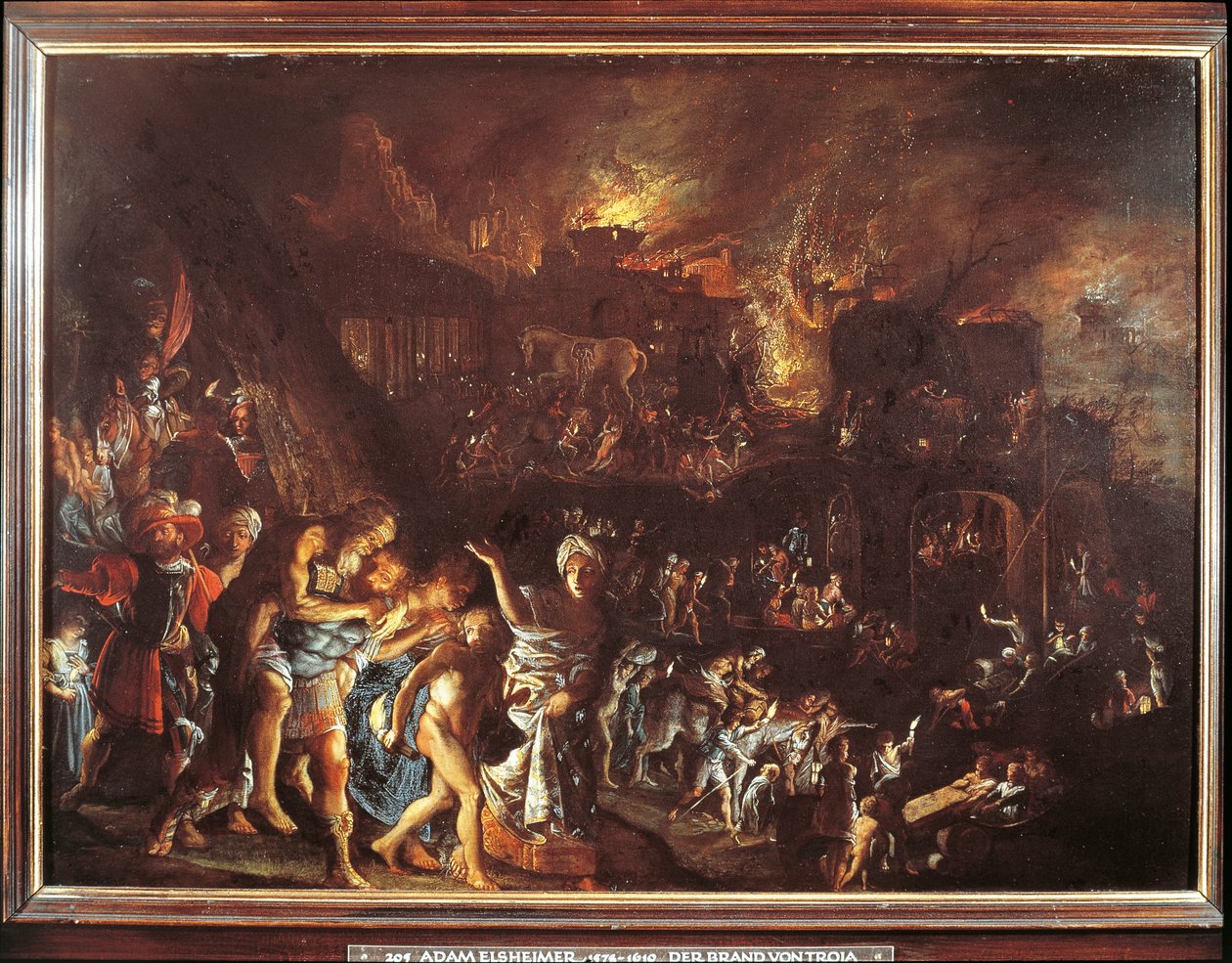 Brenningen av Troja, ca. 1604 (olje på kobber) av Adam Elsheimer