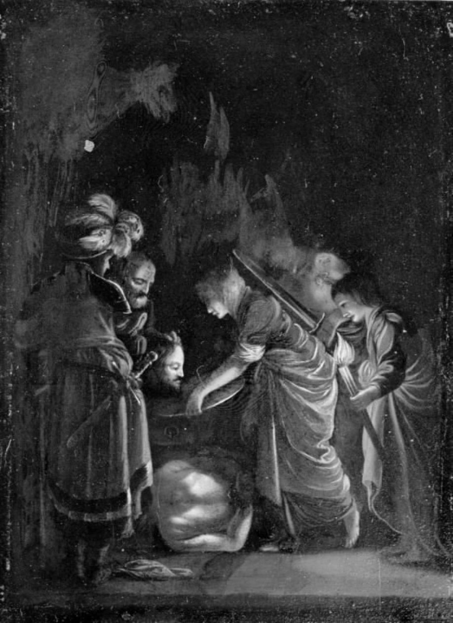 Fremvisningen av hodet til Johannes Døperen, natt av Adam Elsheimer