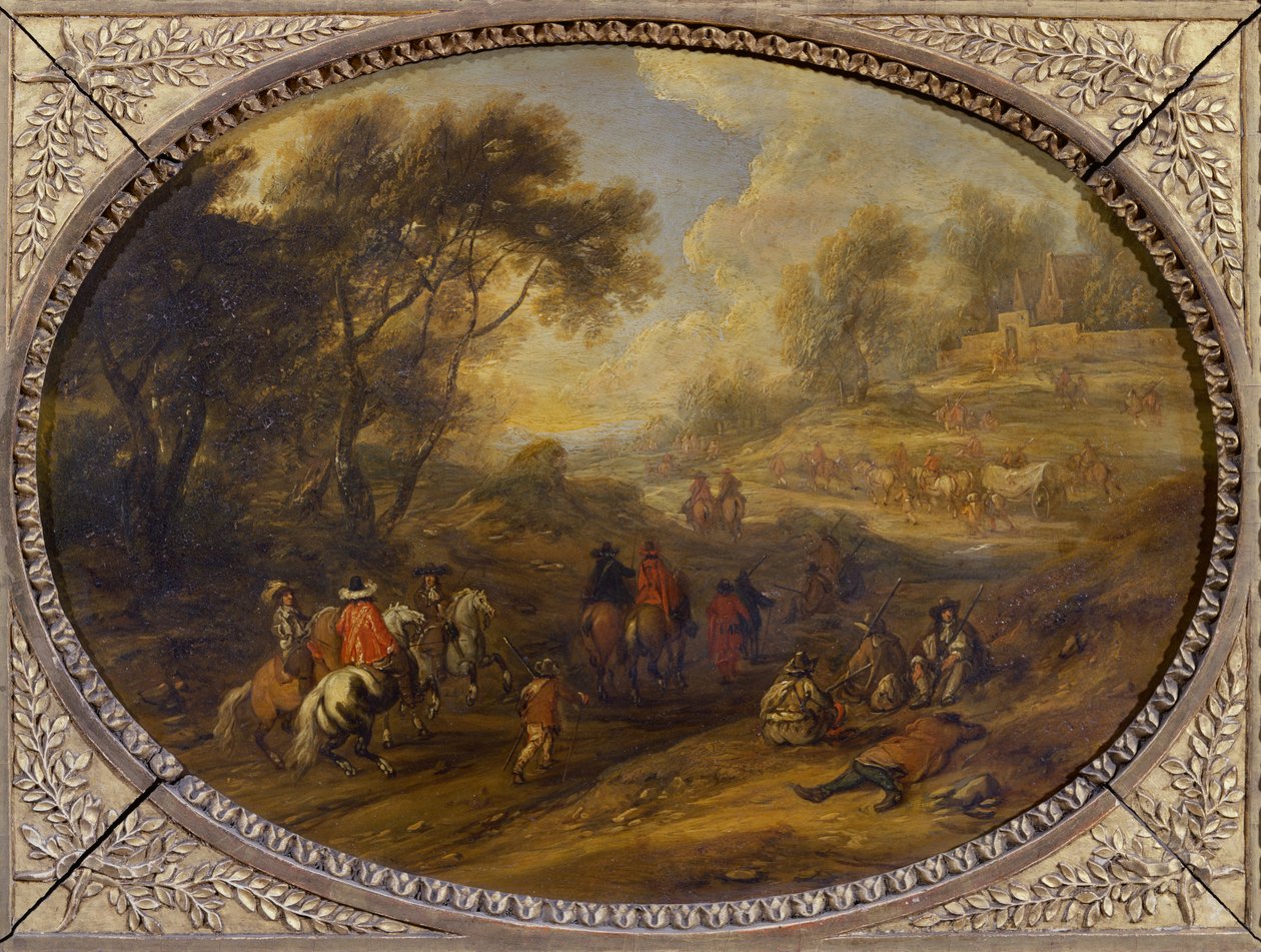 En militær konvoi av Adam Frans van der Meulen