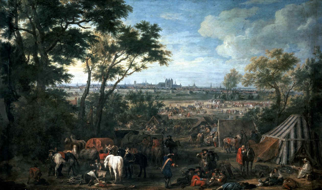 Army of Louis XIV beleirer Tournai, av Adam Frans van der Meulen (1632-1690), Frankrike og Belgia av Adam Frans van der Meulen