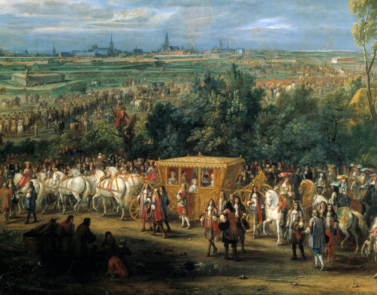 Inntreden av kong Ludvig XIV og dronning Marie Therese 30. juli av Adam Frans van der Meulen