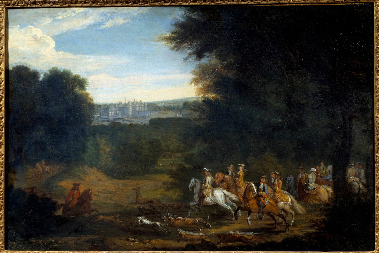 Ludvig XIV er på jakt. Maleri av Adam Francois Van Der Meulen av Adam Frans van der Meulen