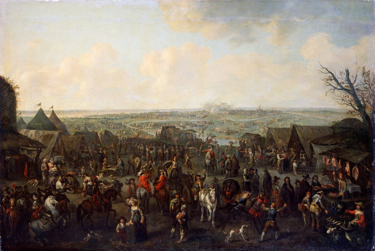 Beleiringen av en by, 1660. av Adam Frans van der Meulen