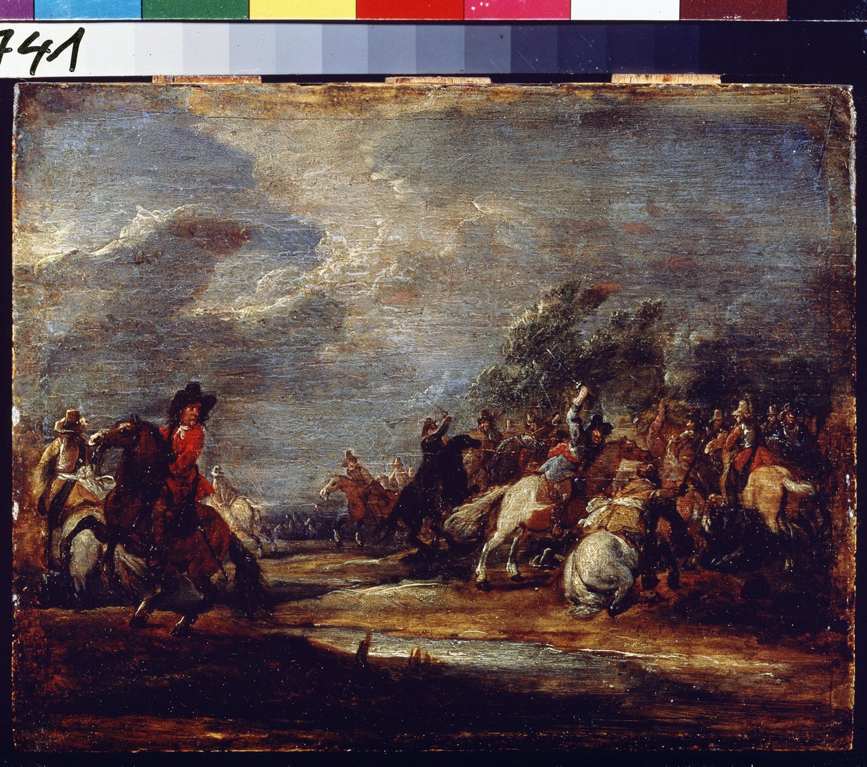 En kamp. En kamp. Maleri av Adam Frans van der Meulen (1632-1690), ca 1660. Olje på tre. Flamsk kunst, barokkstil. Pushkin Museum of Fine Arts, Moskva av Adam Frans van der Meulen