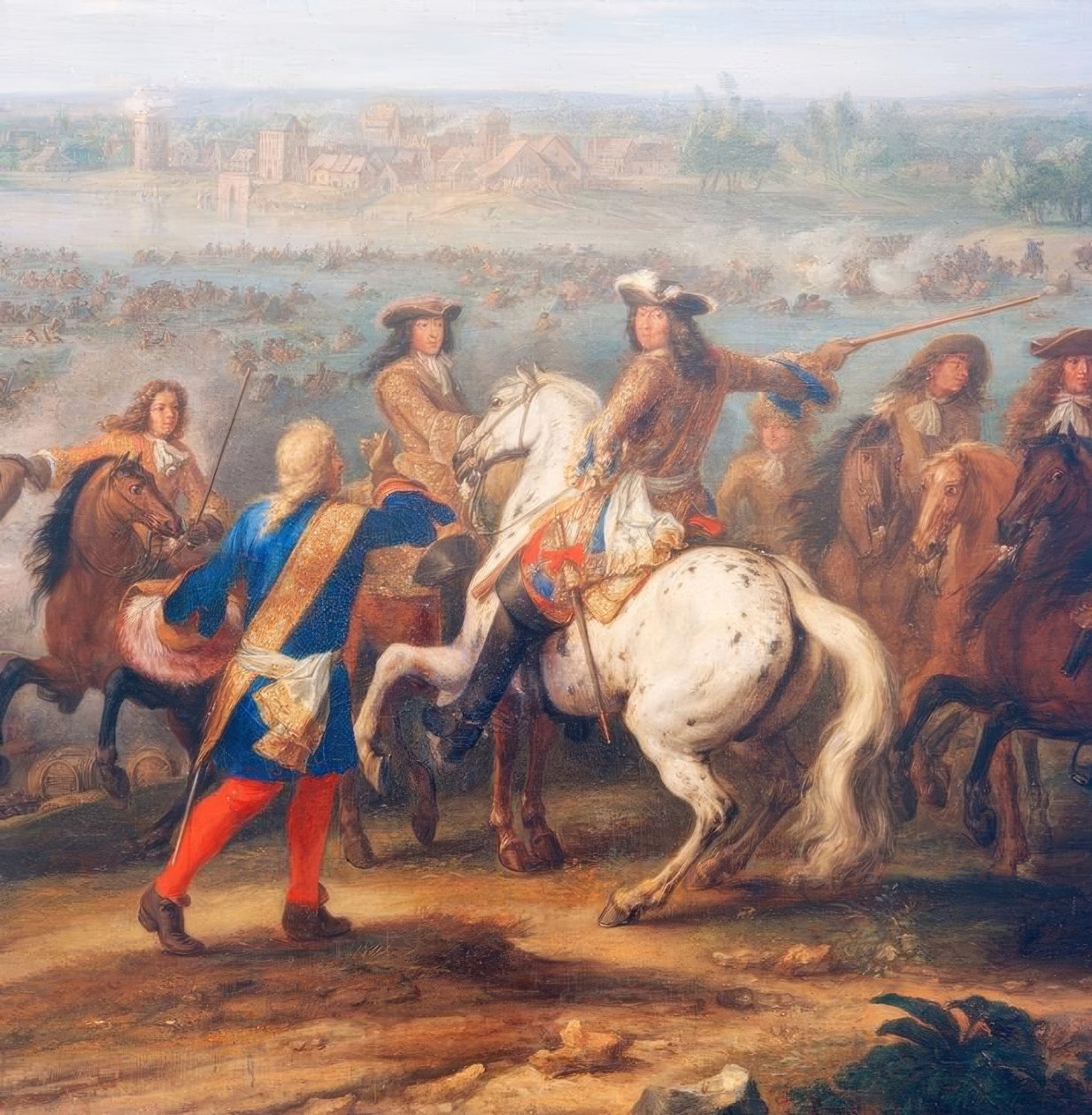 Krysser Rhinen nær Lobith, 12. juni 1672 av Adam Frans van der Meulen