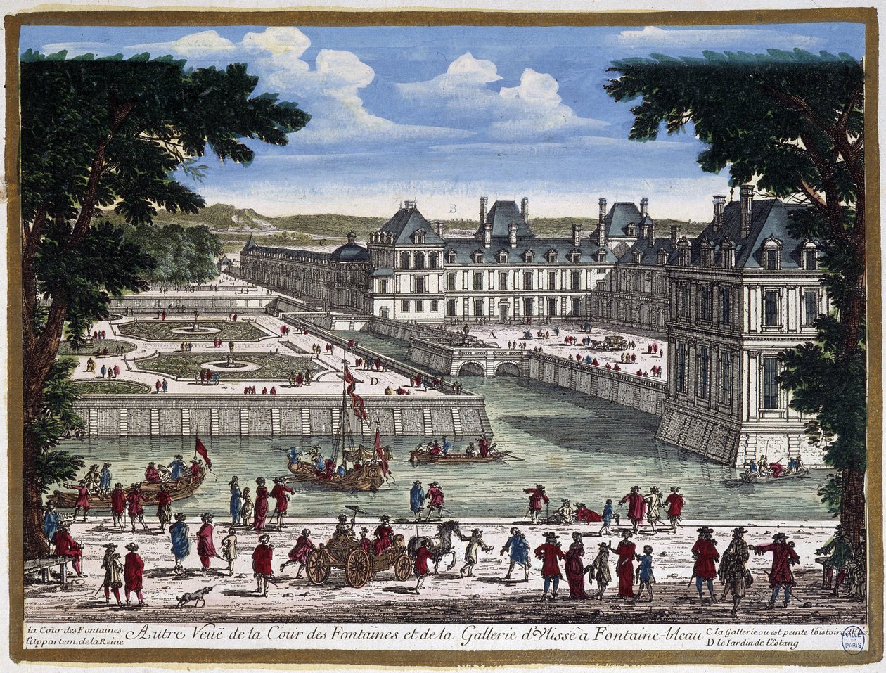 Château de Fontainebleau - gravering av Perelle av Adam Perelle