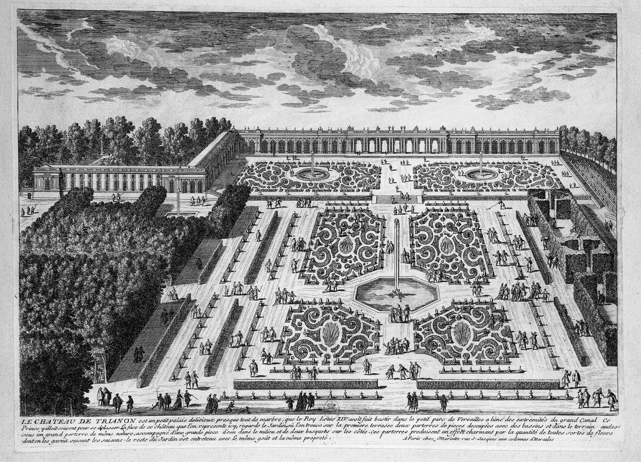 Chateau de Trianon, hagene til Petit Trianon ved det kongelige slottet i Versailles av Adam Perelle