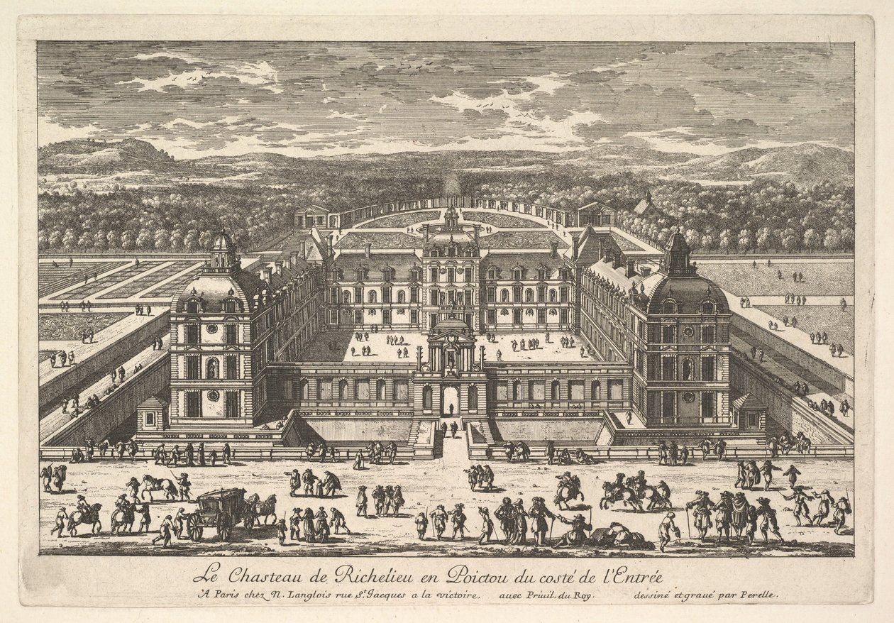 Château de Richelieu en Poictou fra inngangssiden, 1600-tallet. av Adam Perelle
