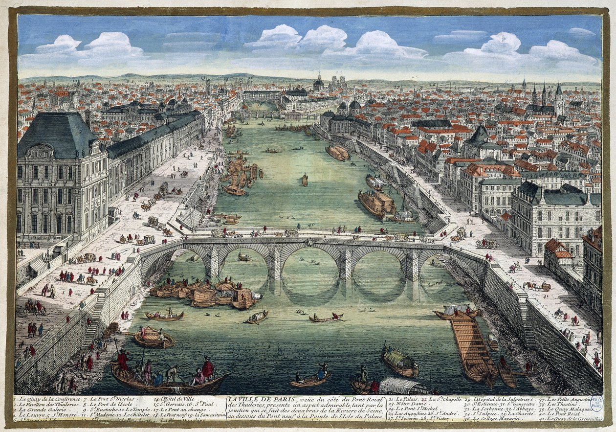 The Royal Bridge of the Tuileries - in "" Paris"" av Perelle av Adam Perelle