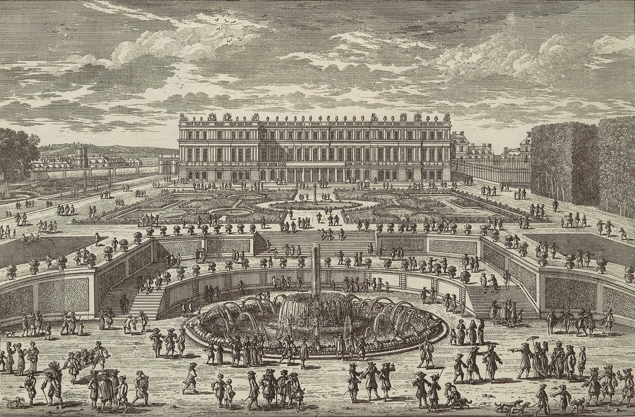 Utsikt over Versailles Utsikt over Versailles, hagefasade, 1680-tallet. av Adam Perelle